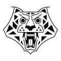 Tiger Head Black Vector Illustration On White Logo Background Royalty Free Stock Photo