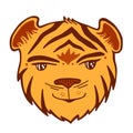 Tiger head cartoon illustrated for logo, label or chinese new year stickers Royalty Free Stock Photo