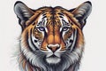 Tiger head with colorful background. ai generative Royalty Free Stock Photo