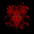 Tiger head colorful illustration on white background and blood Royalty Free Stock Photo