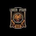 Tiger head emblem logo or label vector template