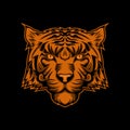 Tiger head illustration amazing design vector illustration