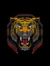 The Tiger head illustration on the black background Royalty Free Stock Photo