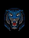 The Tiger head illustration on the black background Royalty Free Stock Photo