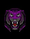 The Tiger head illustration on the black background Royalty Free Stock Photo