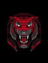 The Tiger head illustration on the black background Royalty Free Stock Photo