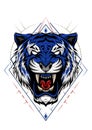 The Tiger head illustration on the white background Royalty Free Stock Photo