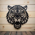 Black Laser Cut Tiger Design For Outdoor Art And Cabincore