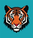 Tiger Head Lino Art Stencil Decorative Sticker Logo