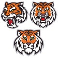 Tiger Head Logo Set Template Vector Mascot Design Package Royalty Free Stock Photo