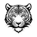 Black and white Tiger head logo tattoo vector Royalty Free Stock Photo