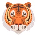 Tiger Head Logo. Vector decorative Emblem. Royalty Free Stock Photo