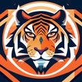 Tiger head mascot. Colorful illustration of tiger head mascot for web design AI generated Royalty Free Stock Photo