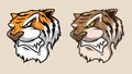 Tiger Head Mascot Illustration Vector in Cartoon Style Royalty Free Stock Photo