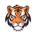 Tiger head mascot isolated on a white background. Vector illustration. Royalty Free Stock Photo