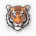 Tiger head mascot. Vector illustration. Isolated on white background. Royalty Free Stock Photo