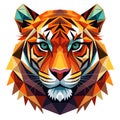 Tiger head. Polygonal low poly style Royalty Free Stock Photo