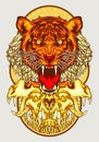 Tiger head roaring abstract background Royalty Free Stock Photo