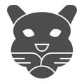 Tiger head solid icon. Artistic mascot of wild animal face, simple silhouette. Animals vector design concept, glyph Royalty Free Stock Photo