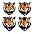 Tiger Head Stickers Set: Uhd Images With Majestic Composition