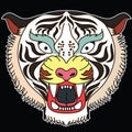 Tiger face tattoo for sticker.