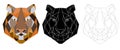 Tiger head triangular icon , geometric trendy.