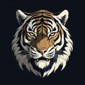 Aggressive Tiger Logo: Modern, Stylized, Black And White Royalty Free Stock Photo