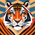 Tiger head vector illustration. Tiger head with colorful abstract background. AI Generated Royalty Free Stock Photo