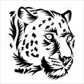 Tiger head vector illustration in woodcut style, perfect for tshirt and tattoo design Royalty Free Stock Photo