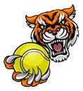 Tiger Holding Tennis Ball Mascot Royalty Free Stock Photo