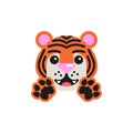 Tiger Hugging Face flat icon
