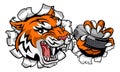 Tiger Ice Hockey Player Animal Sports Mascot