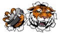Tiger Ice Hockey Team Sports Cartoon Mascot