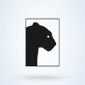 Tiger icon vector black silhouette. isolated on white background Royalty Free Stock Photo