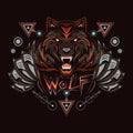 Wolf vector. vector wolves