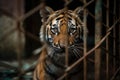 Tiger in iron cage
