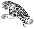 Tiger in the jump tribal tattoo