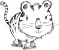 Tiger Kitten Cat Sketch Doodle Royalty Free Stock Photo
