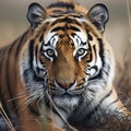 The tiger lets out an angry growl.Generative AI