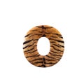 Tiger letter O - Small 3d Feline fur font - Suitable for Safari, Wildlife or big felines related subjects