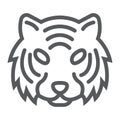 Tiger line icon, animal and zoo, cat sign Royalty Free Stock Photo