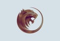Tiger or lion head symbol, vector logotype Royalty Free Stock Photo