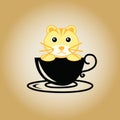 Tiger logo coffee vector.