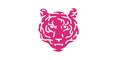 Tiger logo. Wild animals. Simple cartoon design icon, emblem. Realistic silhouette. Flat style vector illustration Royalty Free Stock Photo