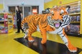Tiger made out of many Lego bricks
