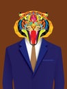 Tiger man with geometric style Royalty Free Stock Photo