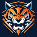 Tiger mascot esport logo design vector with modern illustration concept style for badge, emblem and  shirt printing. Generative AI Royalty Free Stock Photo