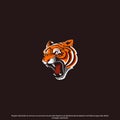 Tiger vector mascot logo design with modern illustration concept style for badge, emblem and tshirt printing. angry tiger Royalty Free Stock Photo