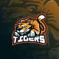 Tiger mascot logo design vector with modern illustration concept style for badge, emblem and tshirt printing. angry tiger Royalty Free Stock Photo