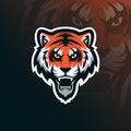 Tiger mascot logo design vector with modern illustration concept style for badge, emblem and tshirt printing. angry tiger Royalty Free Stock Photo